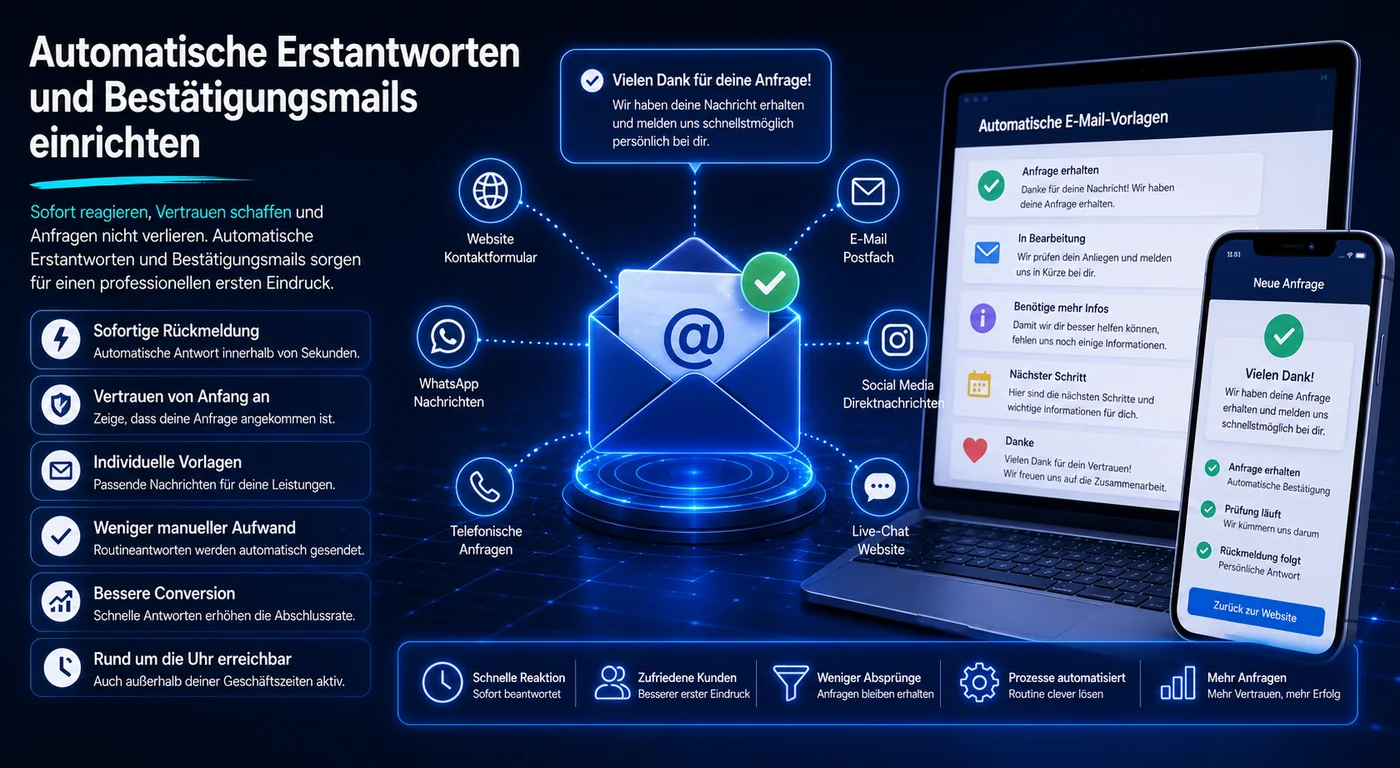 Automatische Erstantworten und Bestätigungsmails mit KI-Automatisierung für schnellere Reaktionen auf Kundenanfragen