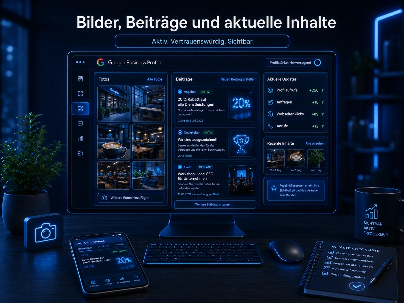 Bilder, Beiträge und aktuelle Inhalte im Google Business Profil pflegen für mehr Sichtbarkeit, Vertrauen und Kundenanfragen