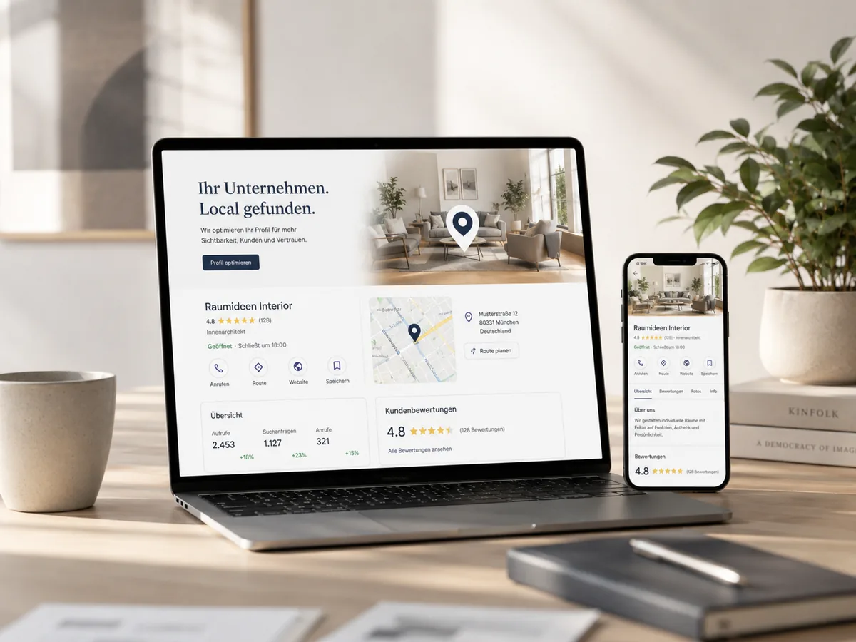Google Business Profil Optimierung für lokale Unternehmen in Radevormwald mit Bewertungen und Standortkarte