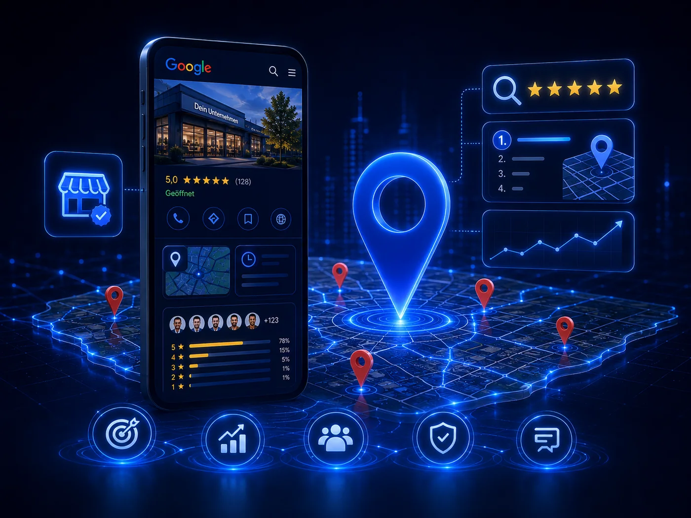 Google Business Profil optimieren für lokale Sichtbarkeit, Bewertungen und mehr Anfragen in Radevormwald