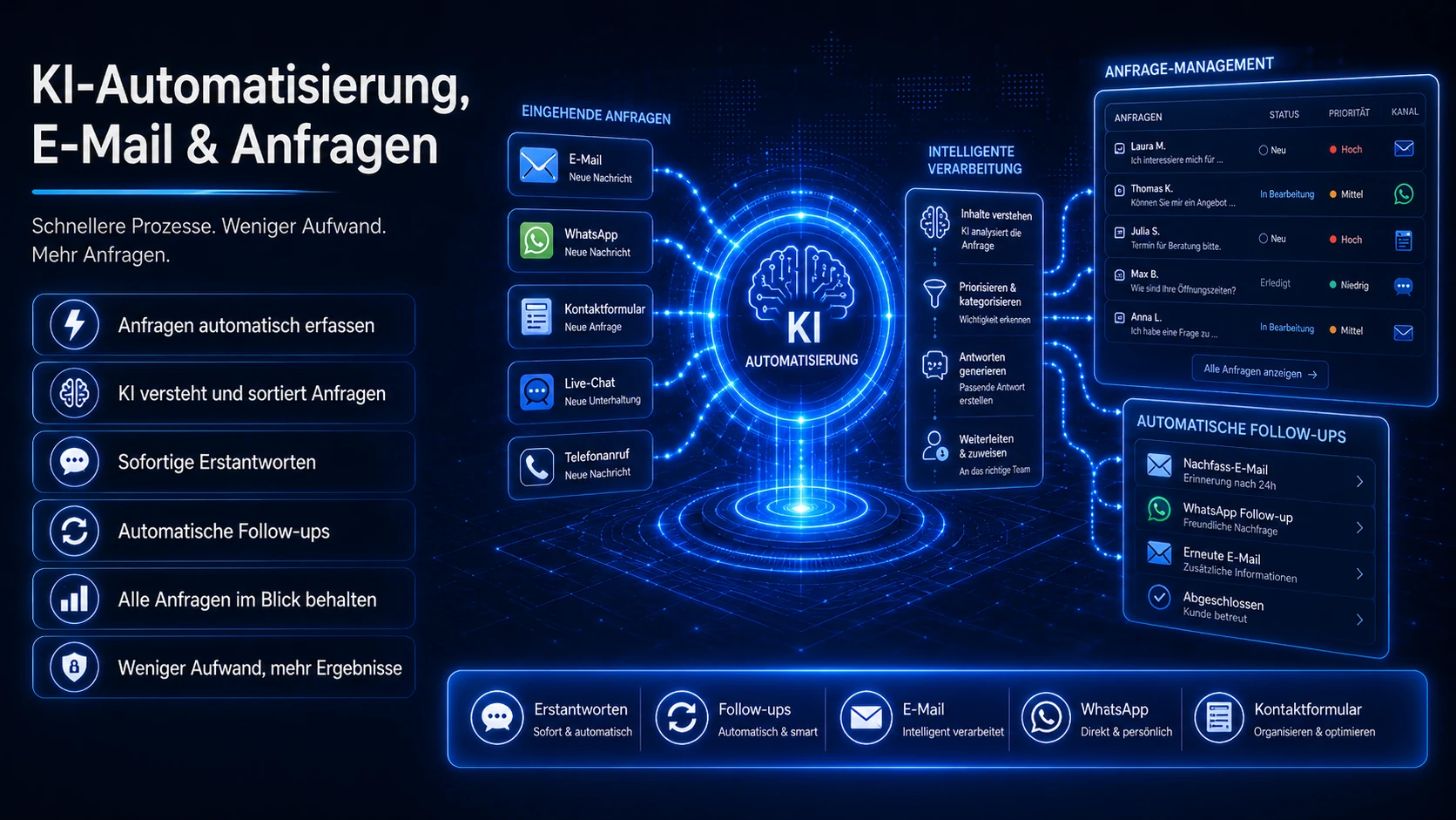 KI-Automatisierung für E-Mail, WhatsApp und Kundenanfragen in lokalen Unternehmen