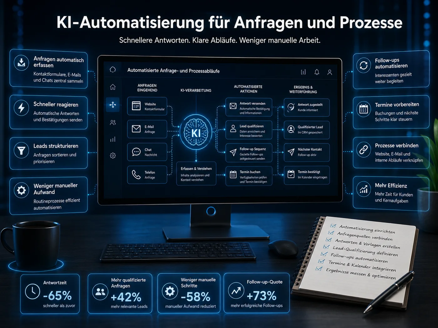 KI-Automatisierung für Kundenanfragen, E-Mail-Follow-ups, Website-Chat und digitale Geschäftsprozesse
