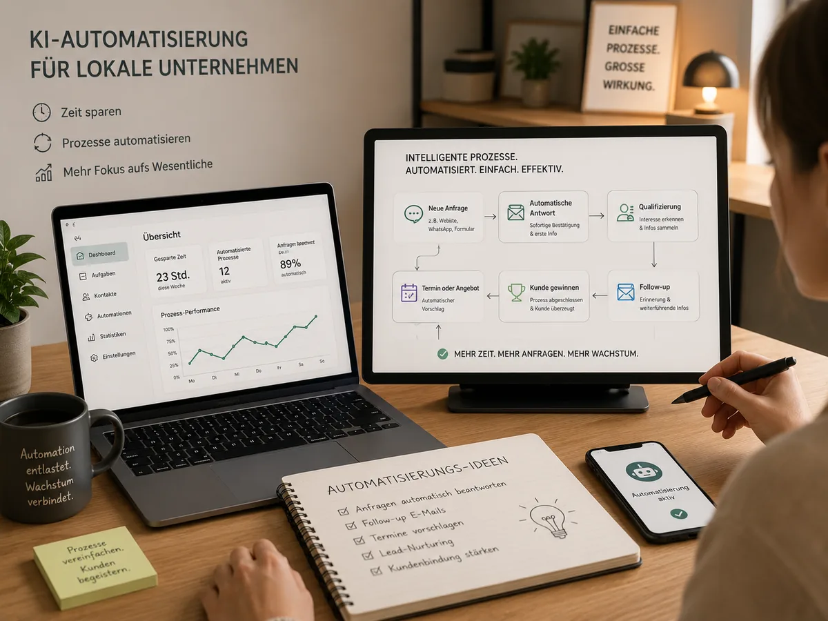 KI-Automatisierung für lokale Unternehmen mit digitalem Workflow für Anfragen und Follow-ups