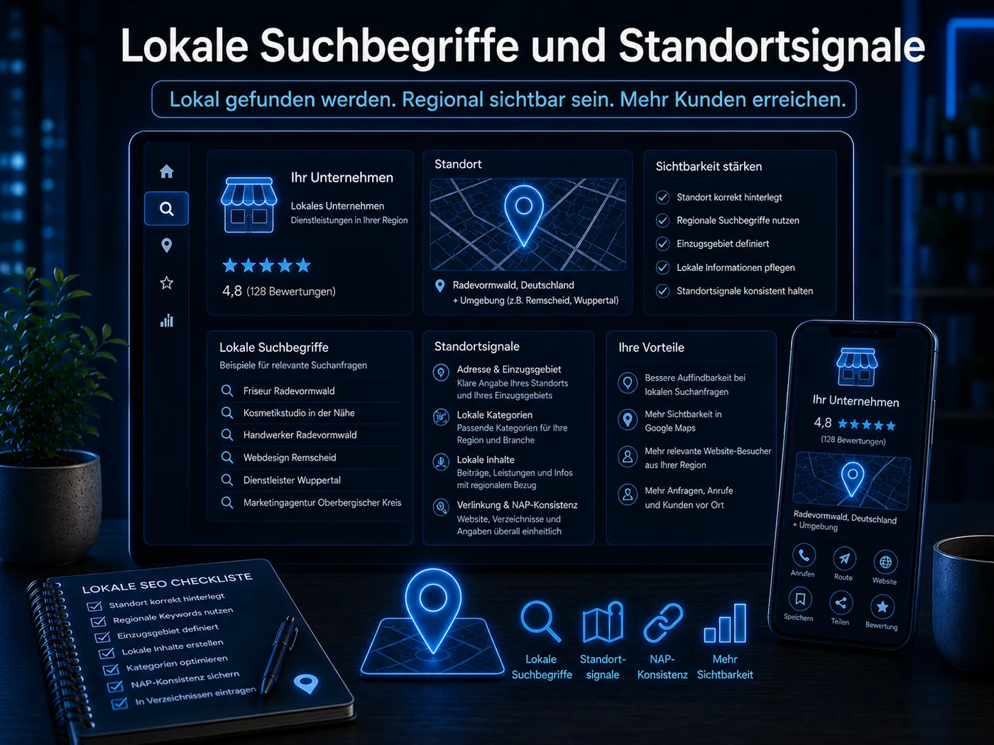 Lokale Suchbegriffe und Standortsignale im Google Business Profil nutzen für bessere Sichtbarkeit bei Google Maps